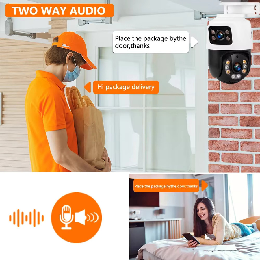 Xmeye 4K Dual Objektiv PTZ IP Kamera mit 8MP PoE, Outdoor CCTV Überwachungskamera mit Zwei-Wege-Audio und Personenerkennung, Weiß - Bild 2