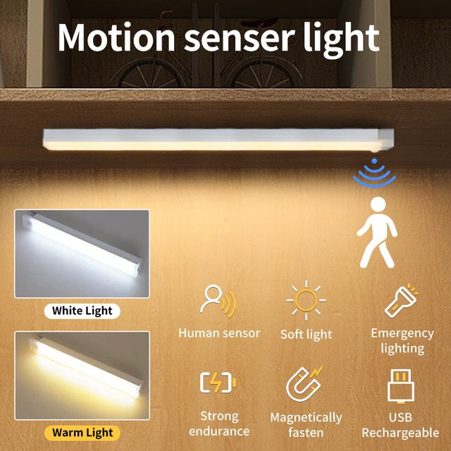 Aamasun Wiederaufladbares LED-Nachtlicht mit Bewegungssensor für Schrank, Küche und Treppe, verfügbare Längen: 10 cm, 20 cm, 30 cm, 50 cm - Bild 1