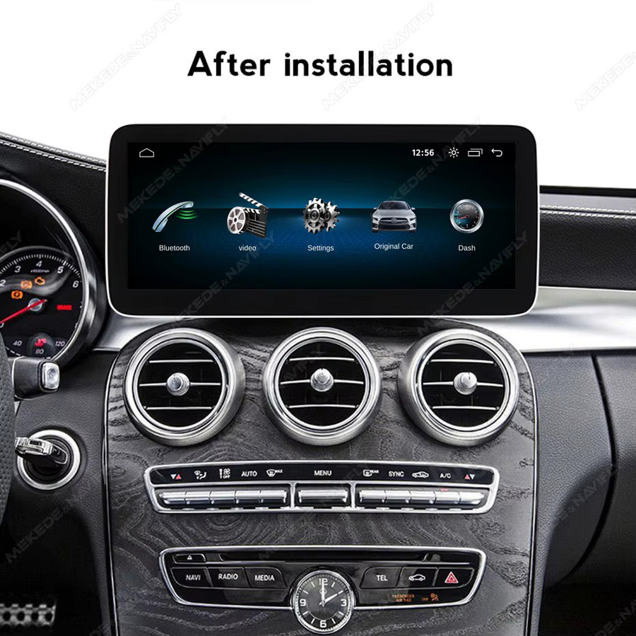 MEKEDE Kabelloses CarPlay Linux-Display für Mercedes Benz W205 GLC A C V Klasse W447 CLA GLA 2015-2019 NTG5.0 mit Android Auto Multimedia-Radio-Player in Schwarz - Bild 2