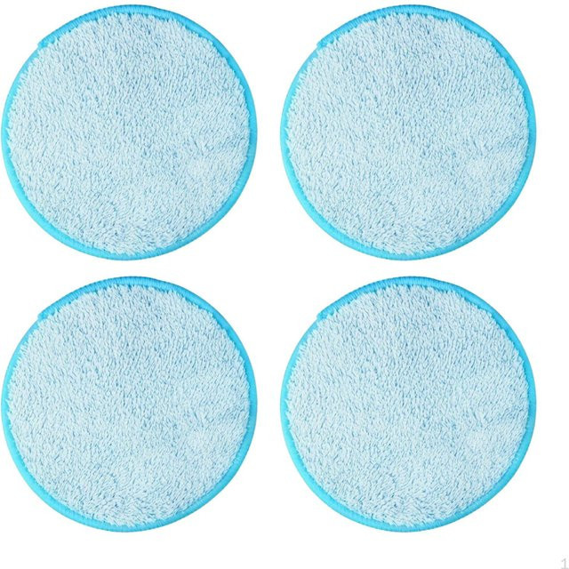 Dewdroop 4er-Pack Elektrische Mopp-Pads Ersatzköpfe aus Mikrofaser in Blau, Rund zum Schrubben von Böden - Bild 1