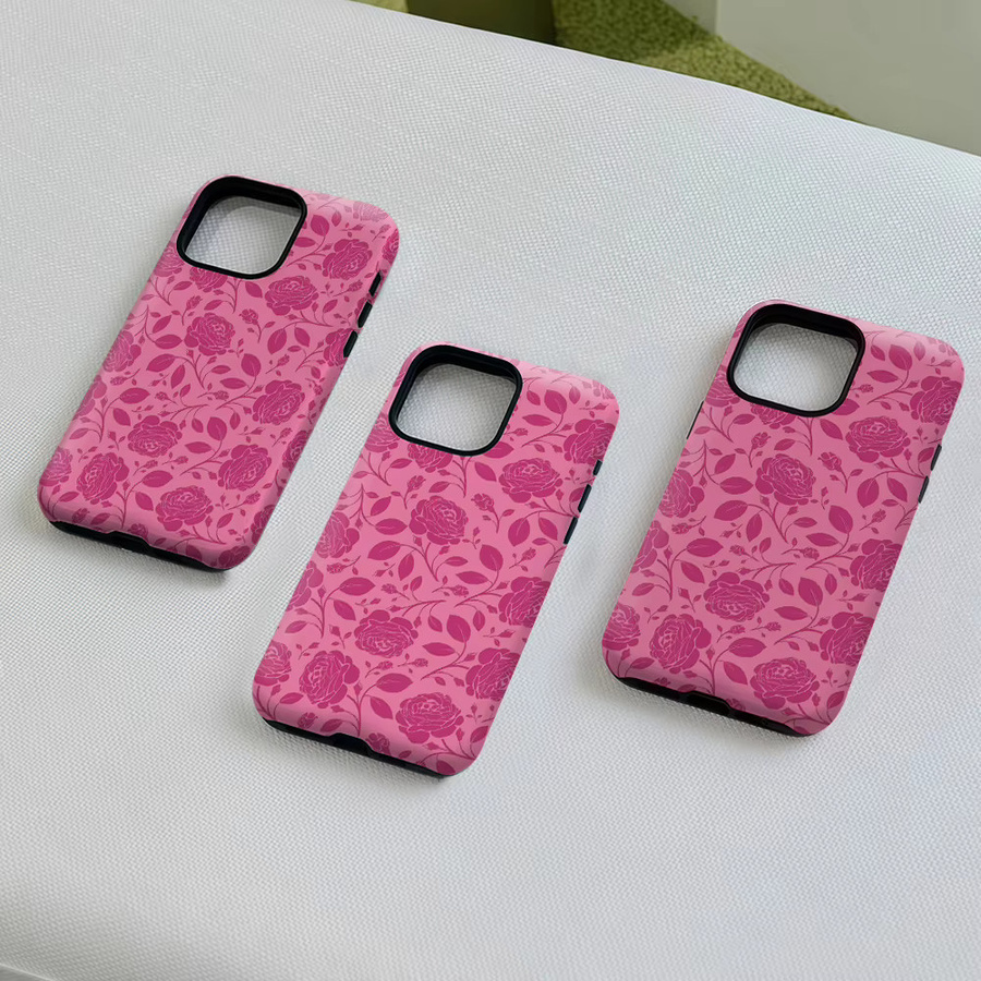 Potdemiel Handyhülle Pink Rose Trace für iPhone 17 16 15 14 13 Pro Max Plus, robuste doppelschichtige magnetische Hülle - Bild 4