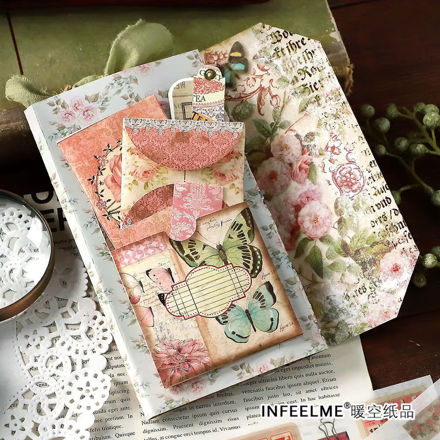 Vintage dekorative Etiketten Aufkleber für Scrapbooking und DIY, 6 Blatt pro Packung, Mehrfarbig - Bild 4