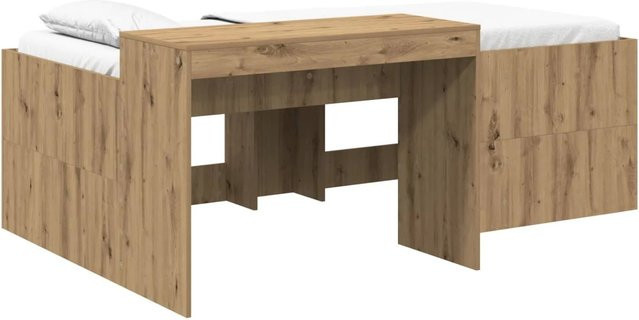 vidaXL Hochbett mit Schreibtisch für Kinder in Artisan-Eiche, Farbe Braun, B/T/H: 75 x 190 x 118,5 cm - Bild 1