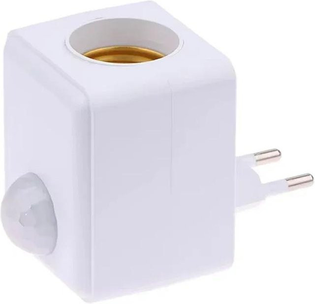 YJMP Super Lighting E27 LED Lampensockel mit einstellbarem PIR Bewegungssensor in Weiß - Bild 1