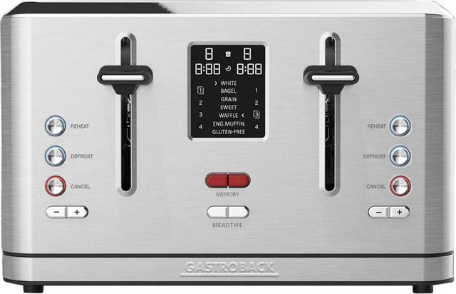 Gastroback 42396 Design Digital 4S Toaster aus Edelstahl in Silber mit Digital Display - Bild 1