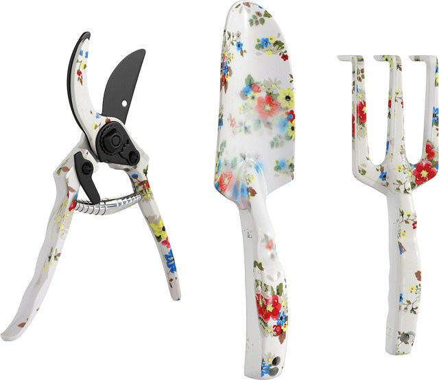 Outsunny Gartenwerkzeug Set aus Metall mit Blumenkelle, Handrechen und Gartenschere, Mehrfarbig - Bild 1