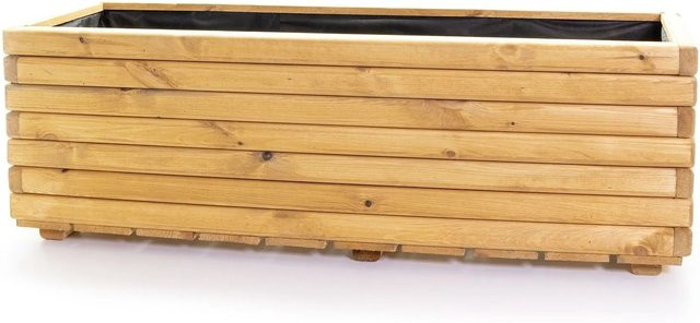 HolzFee Pflanzkasten Akzent aus Kiefer in Braun mit rustikalem Design, B/T/H: 118 x 40 x 40 cm - Bild 1