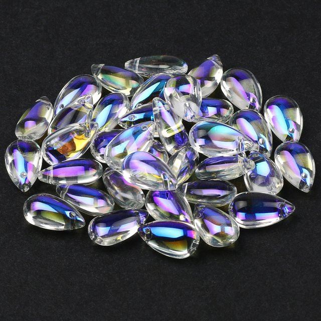 Kristall-Perlen aus tschechischem Glas, transparent, Tropfenform, Unisex - Bild 1