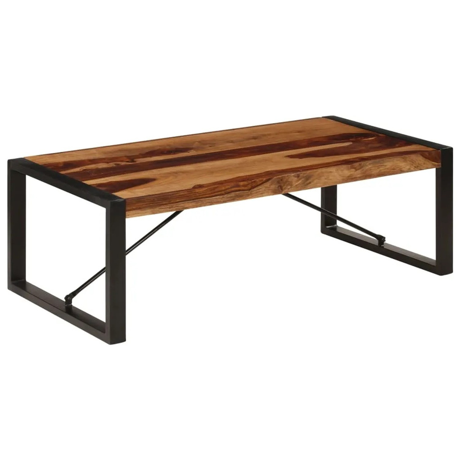 vidaXL Couchtisch aus Akazie-Massivholz in Braun im Industrie-Stil, B/T/H: 120 x 60 x 40 cm - Bild 2