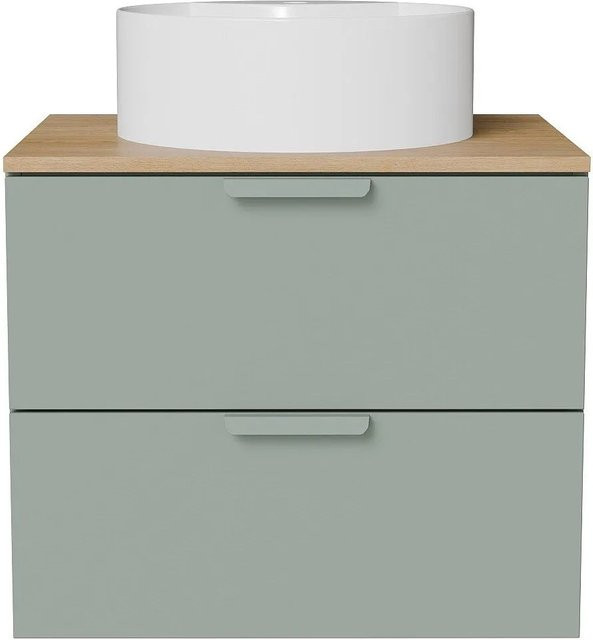 Avoreli Einzelwaschtisch aus Keramik in Mandelgrün B: 60 cm, T: 50 cm, H: 46 cm - Bild 1