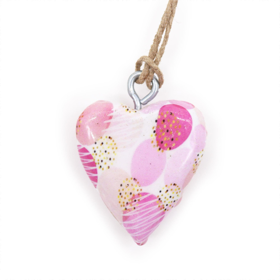 SHAMTAM Holzherz-Ornament Rosa in Herzform zum Aufhängen - Bild 2
