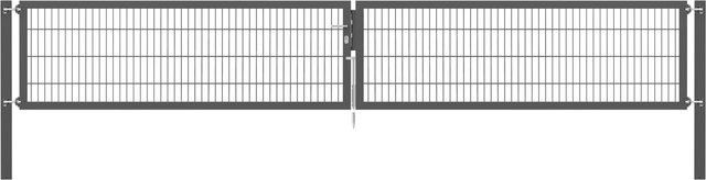 Doppeltor Flexo Plus in Anthrazit mit Pfosten für die Bodenmontage, Breite: 500 cm, Höhe: 80 cm, Pfosten: 100 x 100 cm - Bild 1