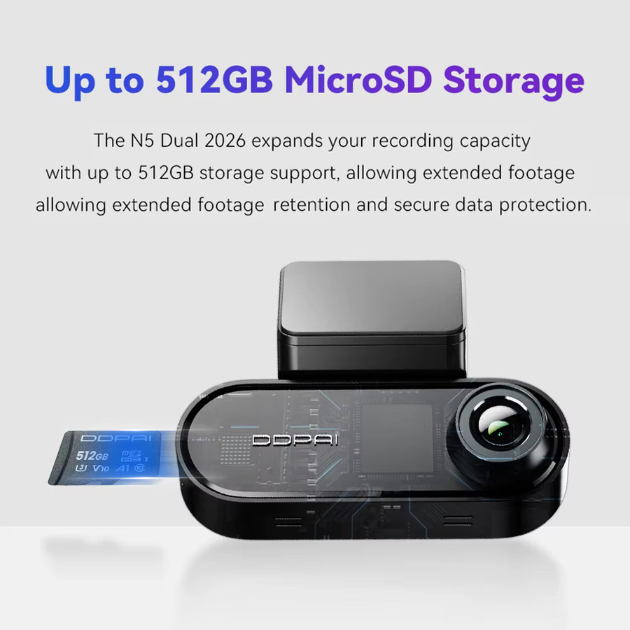 DDPAI N5 Dual Dashcam 4K HDR mit WiFi, GPS, KI-Nachtsicht und ADAS für Vorne und Hinten - Bild 4