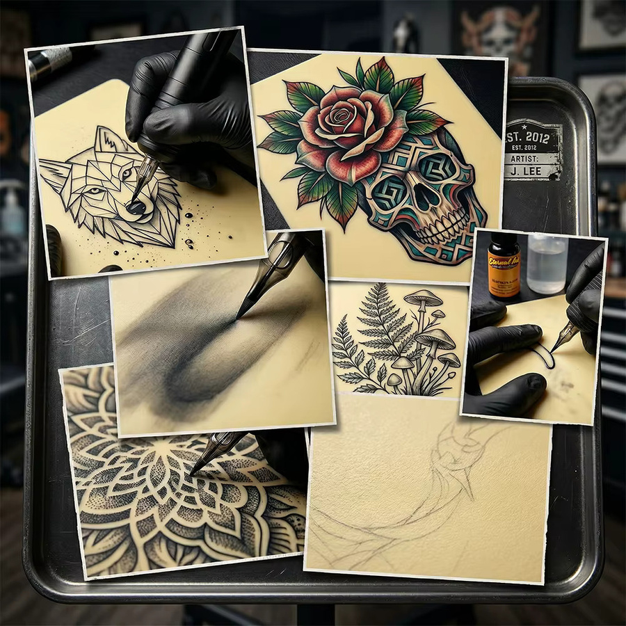 DMTATTOO Tattoo-Übungshaut, Gelb, 3mm, A4, Silikon, Unisex - Bild 6