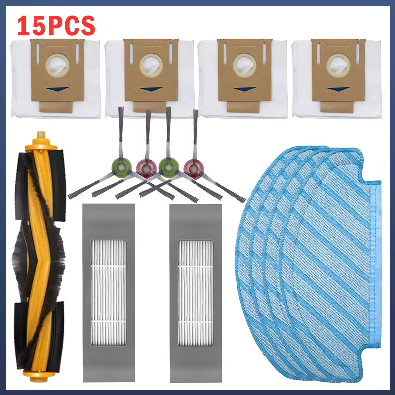 Brangdy Ersatzteil-Set für Ecovacs DEEBOT T9 AIVI OZMO T8 AIVI T8 Max T8 Serie N8 Pro Plus N8 Pro mit Hauptbürste, Seitenbürste, Filter, Wischtuch und Staubbeutel, multicolour - Bild 2