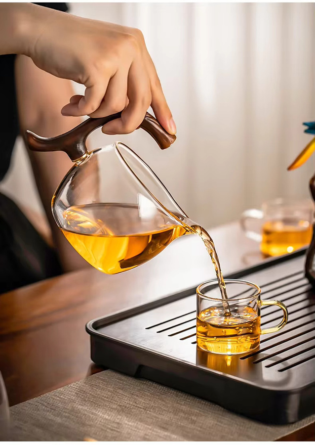 VINRITO Automatisches Tee-Set aus Glas mit magnetischer Teekanne und Teetasse in Transparent - Bild 3