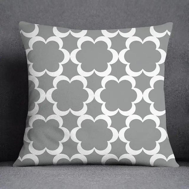 VIKAMA Kissenbezug Grau, quadratischer Luxus-Kissenbezug für Sofa und Schlafzimmer, B/B: 30 x 30 cm - Bild 1