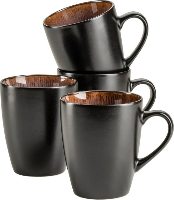 Mäser Kaffeebecher-Set Teona aus Steinzeug in Blau, Braun, Grün und Schwarz - Bild 1