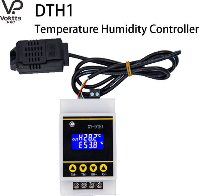 Voktta DTH1 Temperatur- und Feuchtigkeitsregelungsmodul mit Digitalanzeige in Weiß – Hochpräzise automatische Steuerplatine für konstante Temperatur und Luftfeuchtigkeit - Bild 1