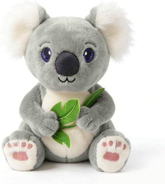 Sitzende Koalas Plüschtiere Mutter und Sohn, grau, 27cm - Bild 1