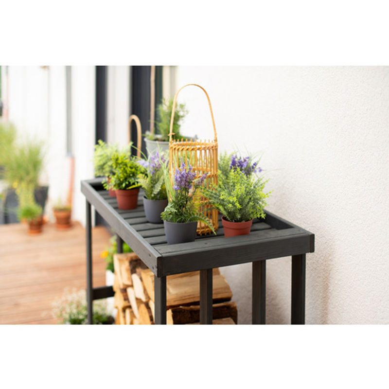 Westmann Kaminholzregal Harald aus Kiefernholz, Anthrazit, B/T/H: 108 x 52 x 106 cm - Bild 6