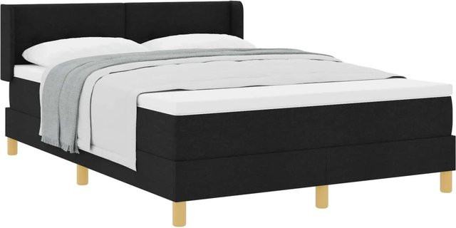 vidaXL Boxspringbett Schwarz mit Matratze und Topper, B/T: 160 x 200 cm - Bild 1