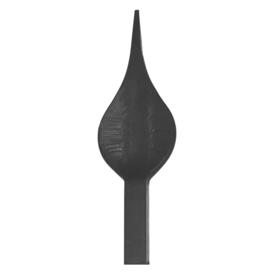 FeNau Zaunspitze aus Stahl in Schwarz, Eckige Zaunkappe mit Roh-Ansatz 12 x 12 mm, Höhe: 25 cm, Breite: 4,8 cm, Tiefe: 4,6 cm - Bild 2