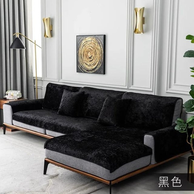 Stolze Rose Sofabezug aus Samtleder und Baumwolle, rutschfester Plüsch-Couchbezug für Ecksofas, Breite: 60 cm - Bild 1