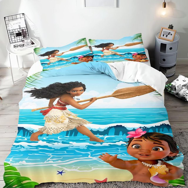 Paslu Moana Prinzessin Bettwäsche-Set aus Polyester, Mehrfarbig, 3-teilig, B/T: 135 x 200 cm - Bild 1