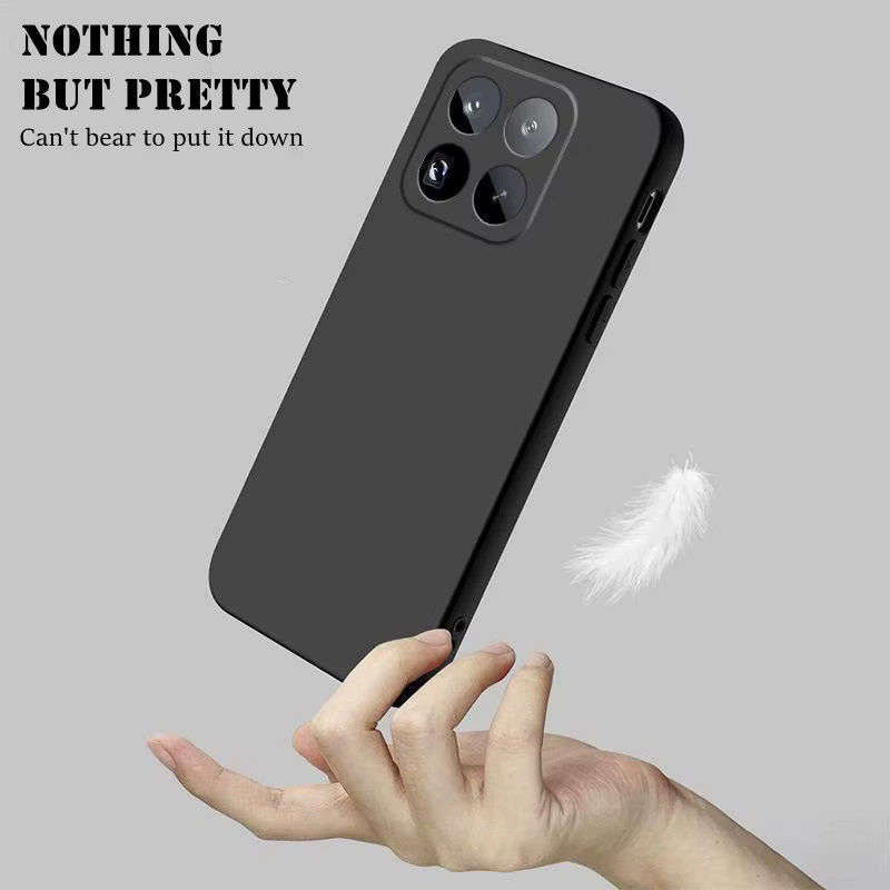 Stoßfeste Silikon-Handyhülle für Xiaomi 13 14 15 13T 14T 15T Pro Max mit integrierter Flussschicht in Schwarz - Bild 3