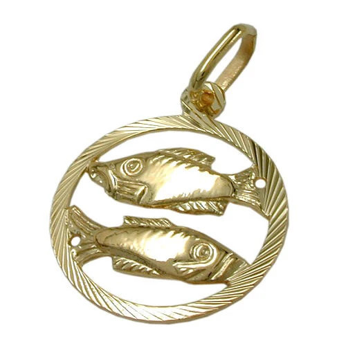 Colfem Anhänger Sternzeichen Fische, Gold 375, Unisex - Bild 1