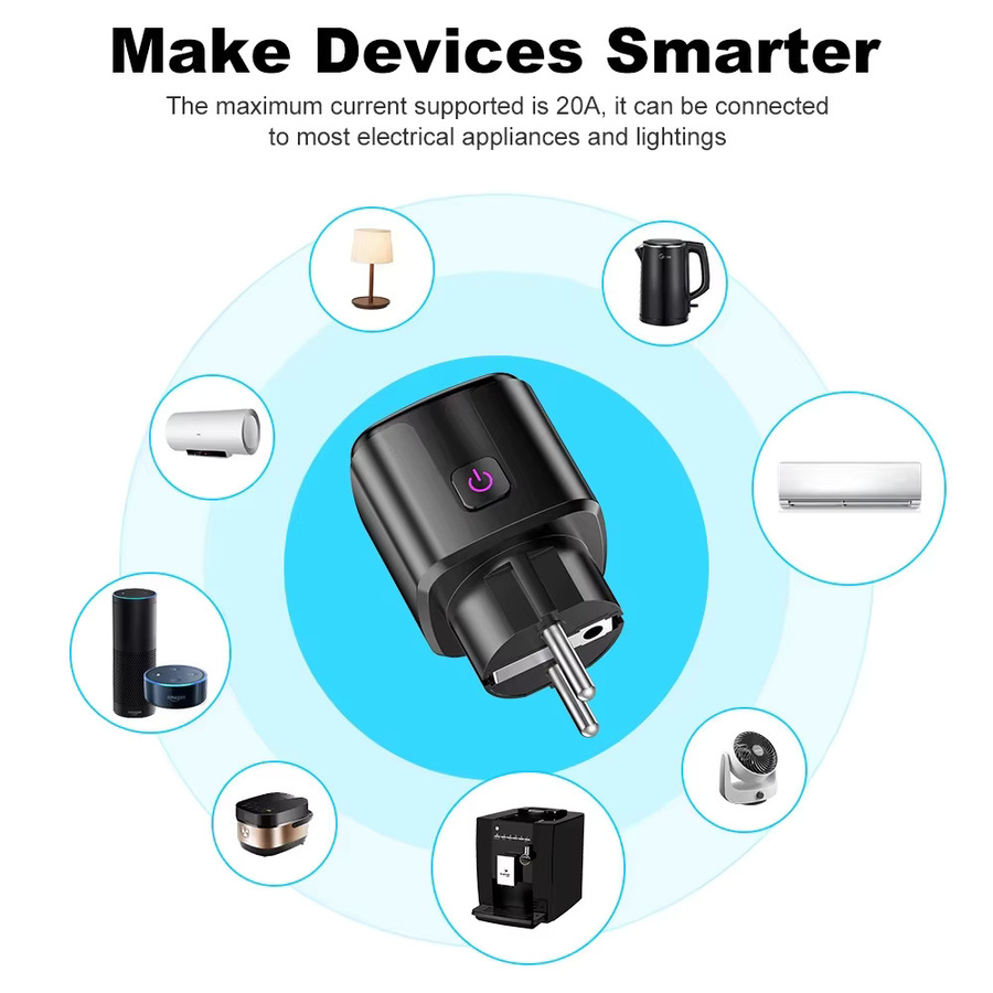Szaoju WLAN Smart Steckdose mit Stromüberwachung 20A in Weiß, kompatibel mit Tuya Smart, Alexa, Google Home und Smart Things - Bild 4