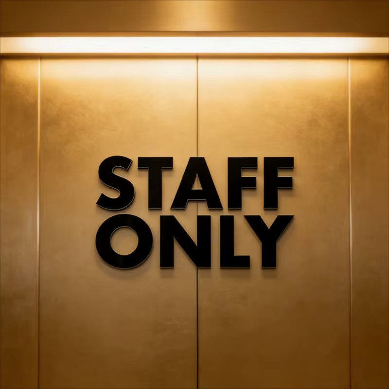 CIFBUY 3D-Acryl-Selbstklebeschild Personalbereich in Schwarz für Büro, Restaurant und Hotel - Bild 2