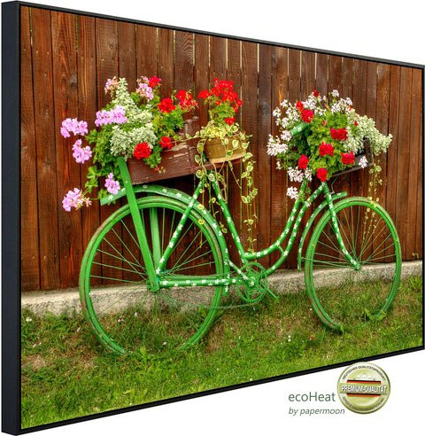 papermoon EcoHeat Infrarotheizung Vintage Fahrrad in Bunt mit Matt-Effekt, App-Steuerung und Überhitzungsschutz - Bild 1
