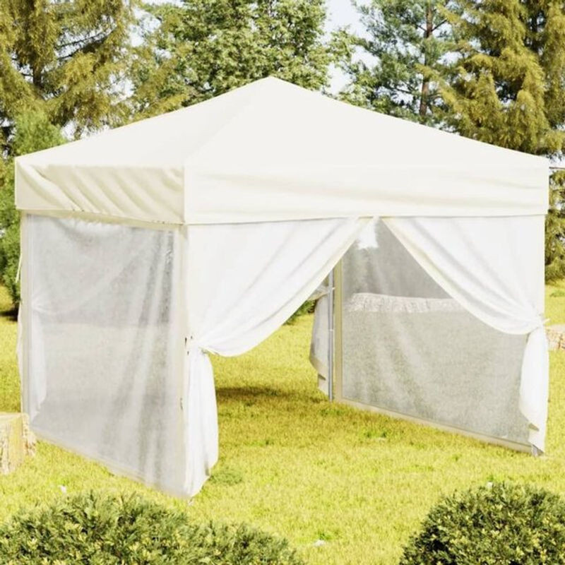 Faltbares Partyzelt mit Seitenwänden von vidaxl in Creme, B/T/H: 3 x 3 x 2,25 m - Bild 1