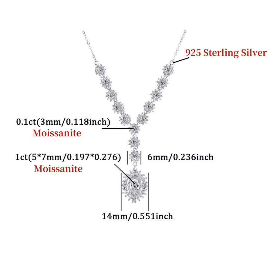 NKHOG Halskette Anhänger, Moissanit, 925 Silber, Damen - Bild 3