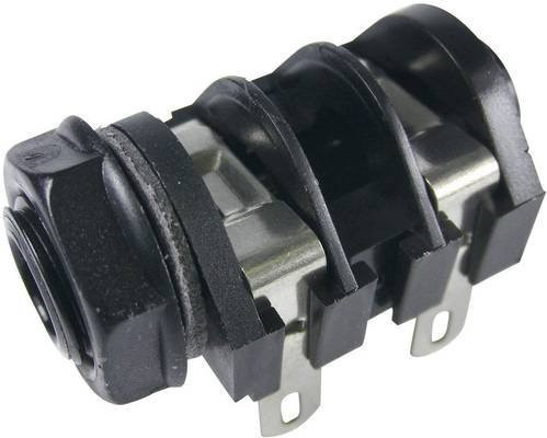 Cliff CL1160A Klinken-Steckverbinder 6,35mm Buchse, horizontaler Einbau, 2-polig Mono, Schwarz - Bild 1