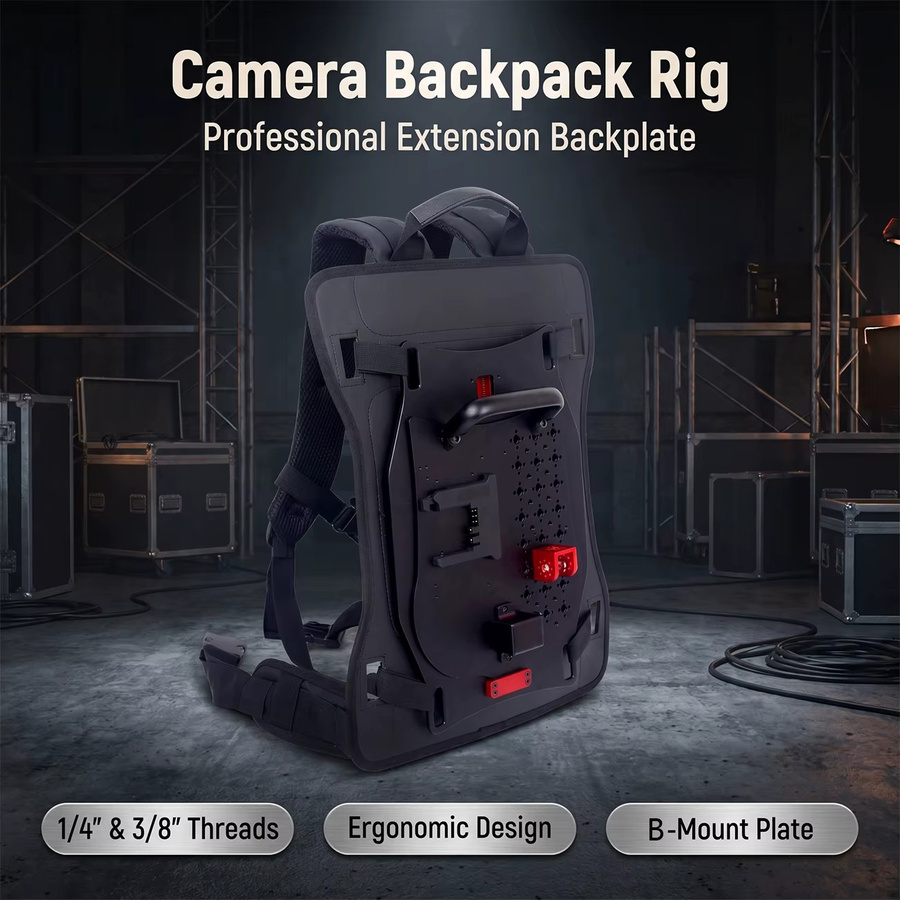 SZYingXian V-Mount B-Mount Akku-Schnellwechsel-Rucksackplatte mit 3-Pin-XLR-Stromausgang und 3,5 mm Klinke in Schwarz für ARRI, SONY und RED Cinema-Kameras - Bild 2