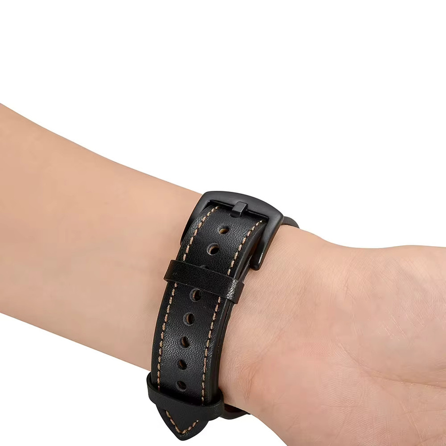 CMF Uhrenarmband Leder, 22mm, Schwarz, Unisex - Bild 5