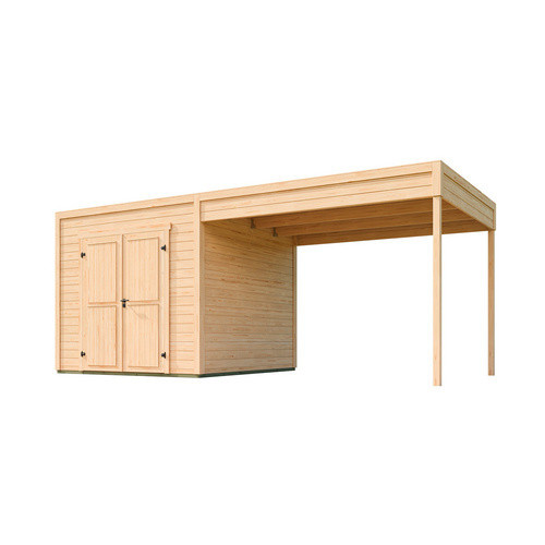 WEKA Gartenhaus Batu in Naturfarben Braun, B/T/H: 550 x 400 cm - Bild 2