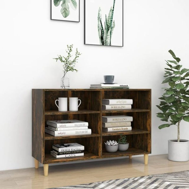Vidaxl Sideboard in Räuchereiche Braun im Skandinavischen Industrial Design, B/T/H: 103,5 x 35 x 70 cm - Bild 1