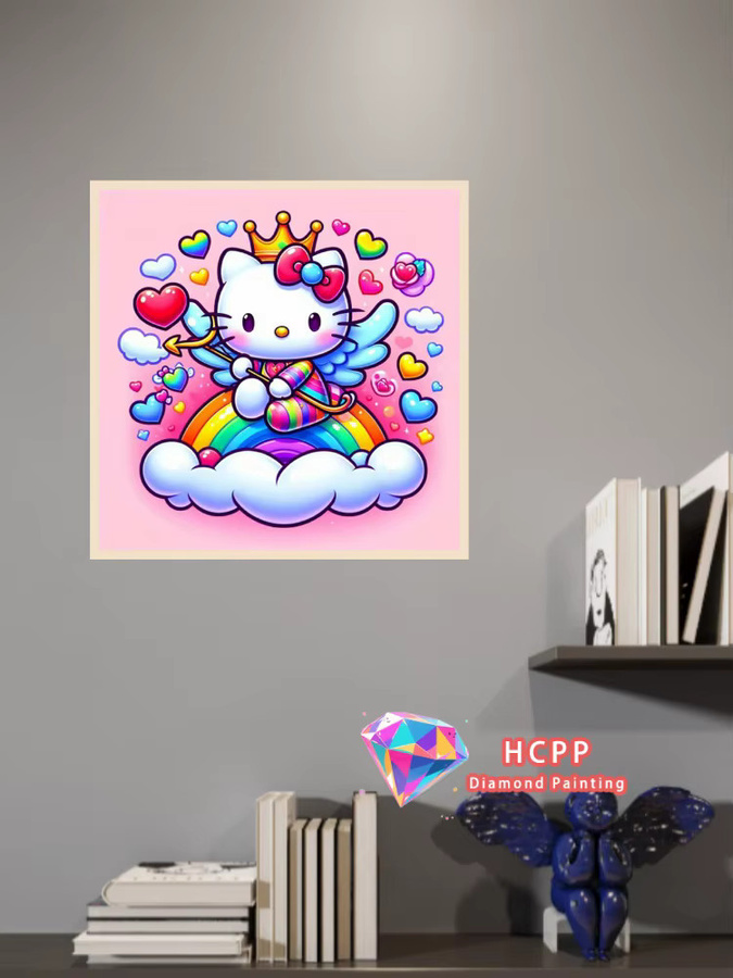 TOPTOY Hello Kitty Diamond Painting Set DIY Mosaik Kunst mit bunten quadratischen Diamanten zur Heimdekoration - Bild 2
