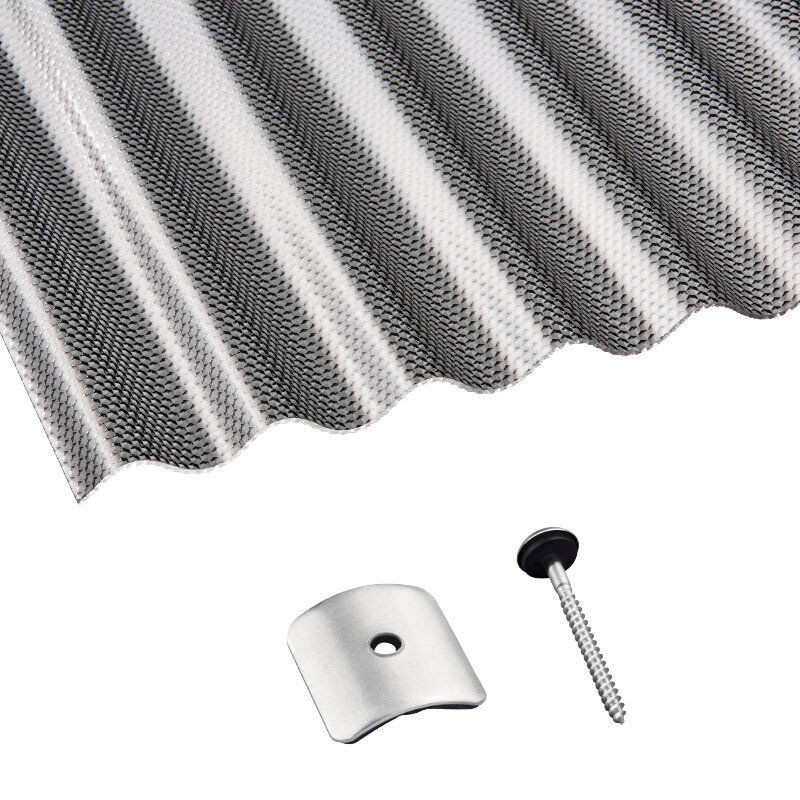 Scobalit Terrassendach-Set aus Acrylglas mit Sinusplatten in Graphitgrau, Wabenstruktur, 3 mm Stärke - Bild 1