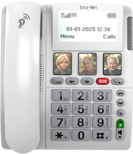 Beafon ML 10 4G LTE Tischtelefon mit SOS Notruf und SOS Notrufarmband in Weiß - Bild 1