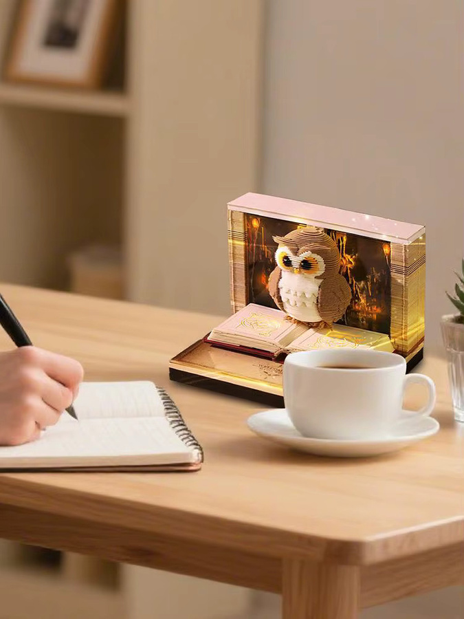 3D Papierskulptur-Kalender 2026 als Kunstvoller Notizblock in Gelb - Bild 6