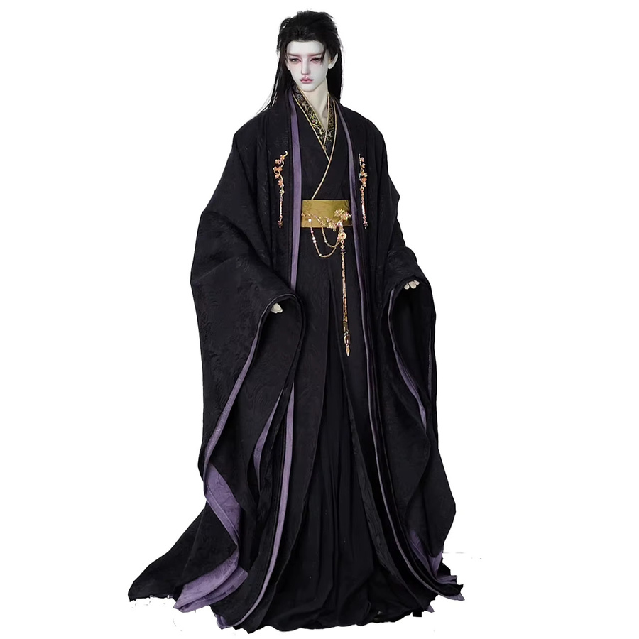 YUFEYN Hanfu Robe Samurai Outfit, Kleidung, Zubehör, Schwarz - Bild 3