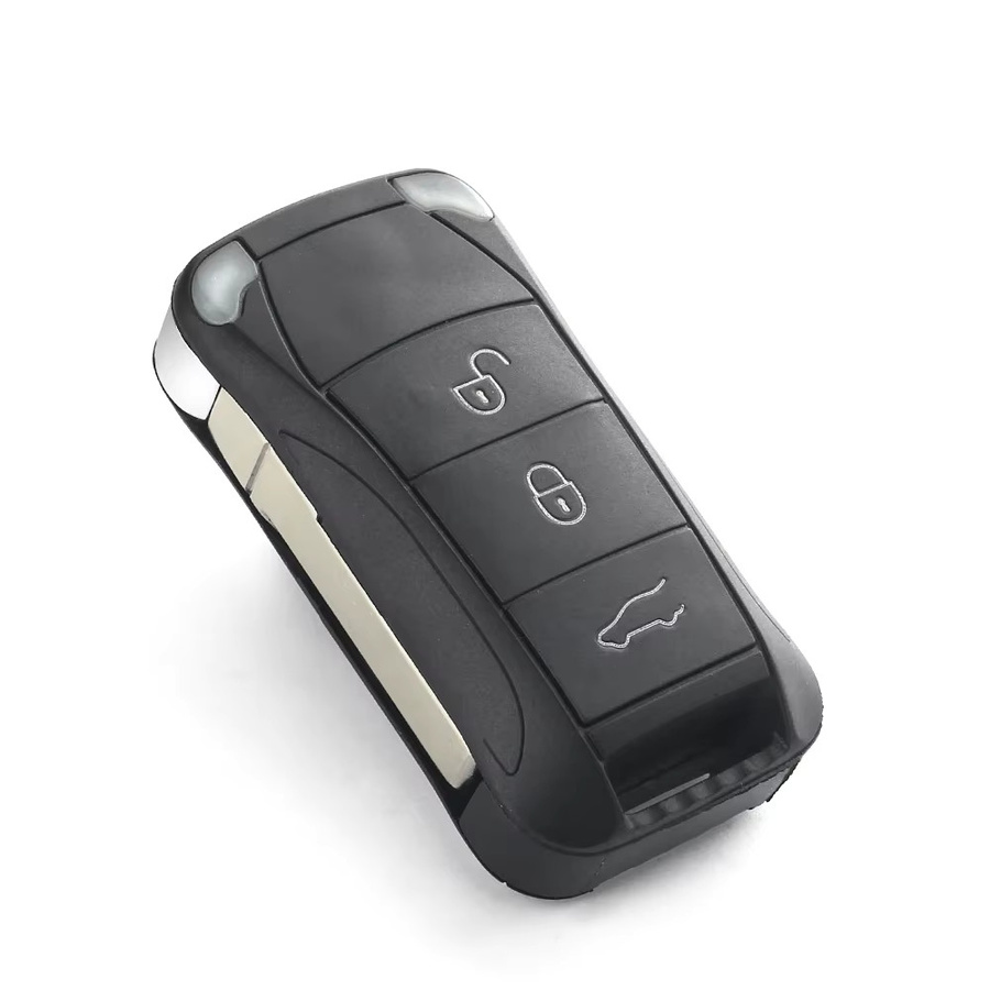 KEYYOU Auto Flip Remote Key Shell Abdeckung für Porsche Cayenne GTS, 2 Tasten, Schwarz - Bild 2