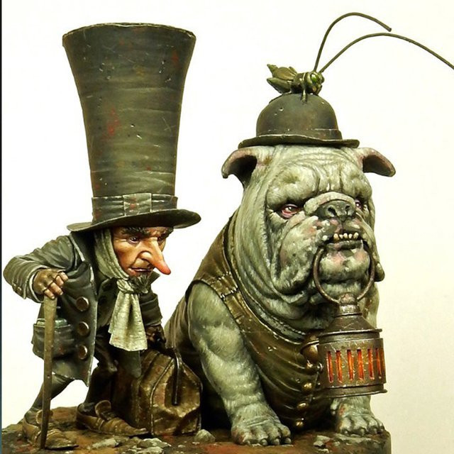 GK Tramp and the Dog, Fantasy, Resin-Modellfigur, 1/32, unmontierter und unbemalter Bausatz - Bild 1
