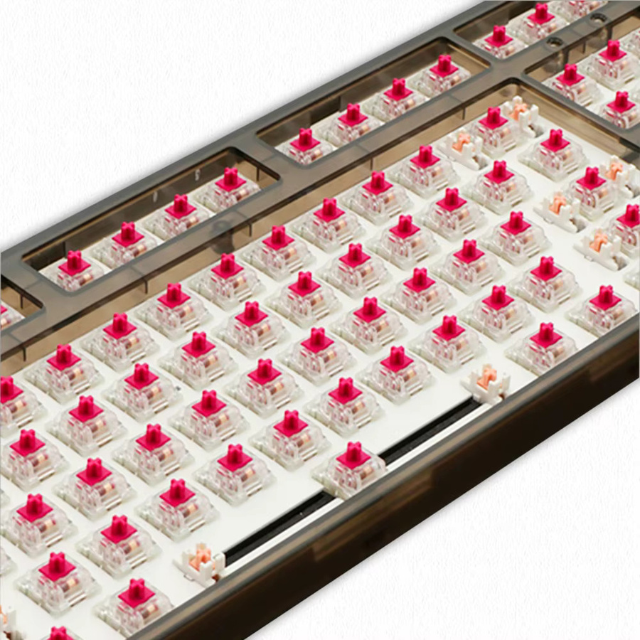 KTT V2 Mechanische Tastatur Schalter Weinrot, Lineare 3-polige POM Schalter, Transparent, für Cherry MX RGB DIY-Tastaturen - Bild 4