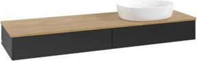 V&B Waschtischunterschrank Antao ohne Frontstruktur in Eiche Honigbraun lackiert, B/T: 160 x 50 cm - Bild 1